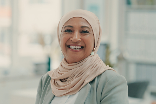 A smiling woman