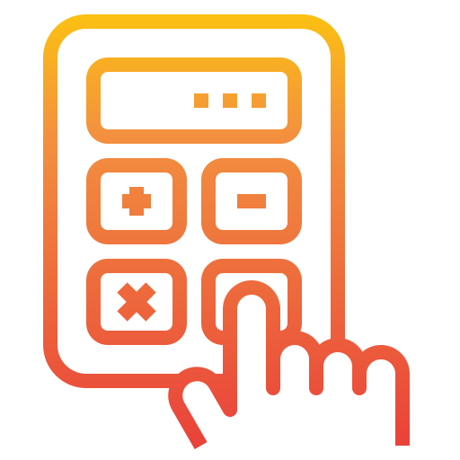 illustration of finger pressing button on calculator