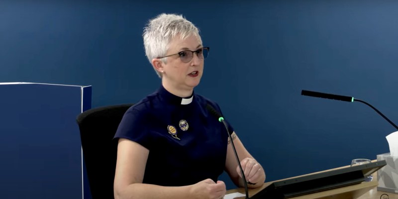 Charlotte Hudd speaking at the COVID inquiry