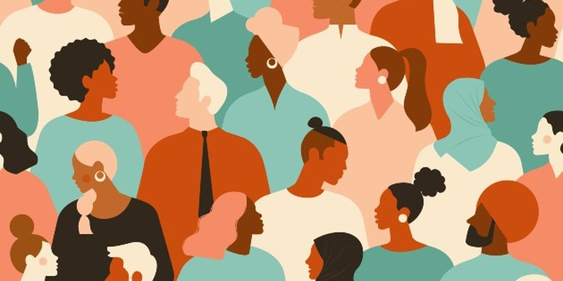Illustration of a diverse group of people
