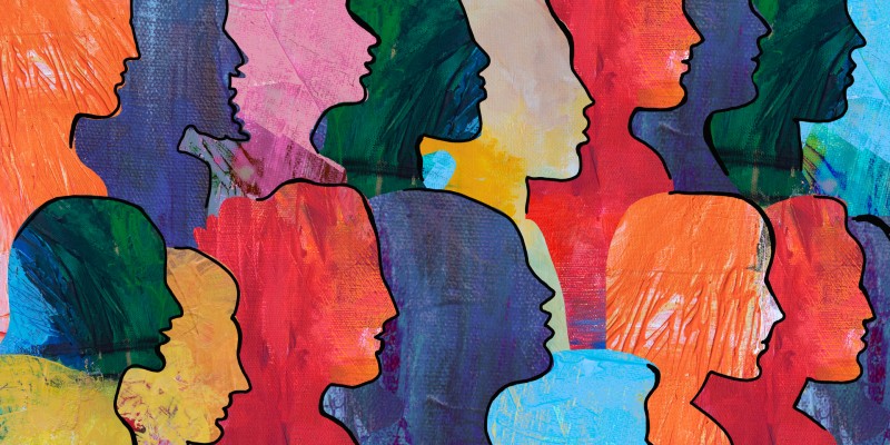 Image of heads of people in a variety of colours