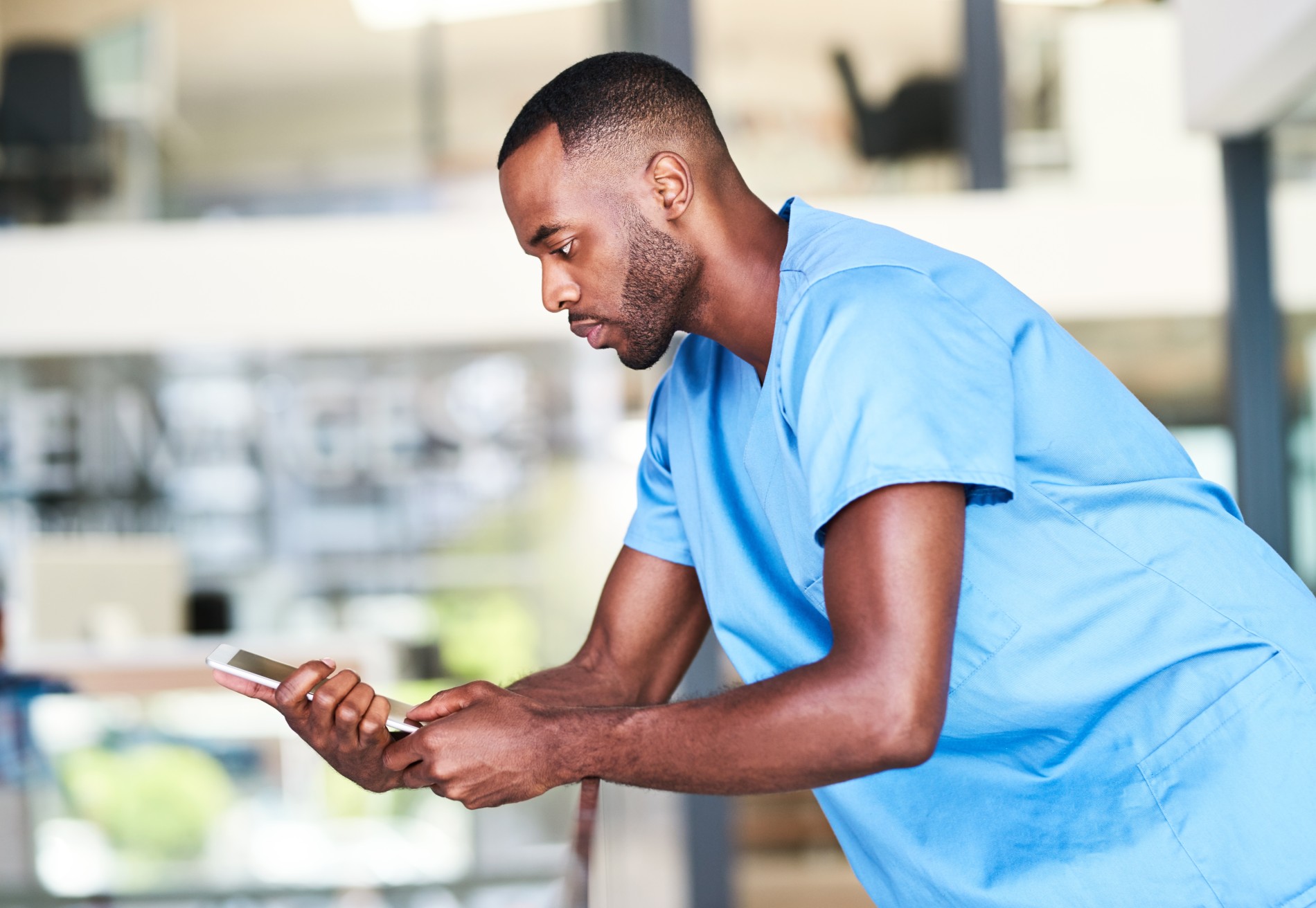Member of nursing staff looks worried