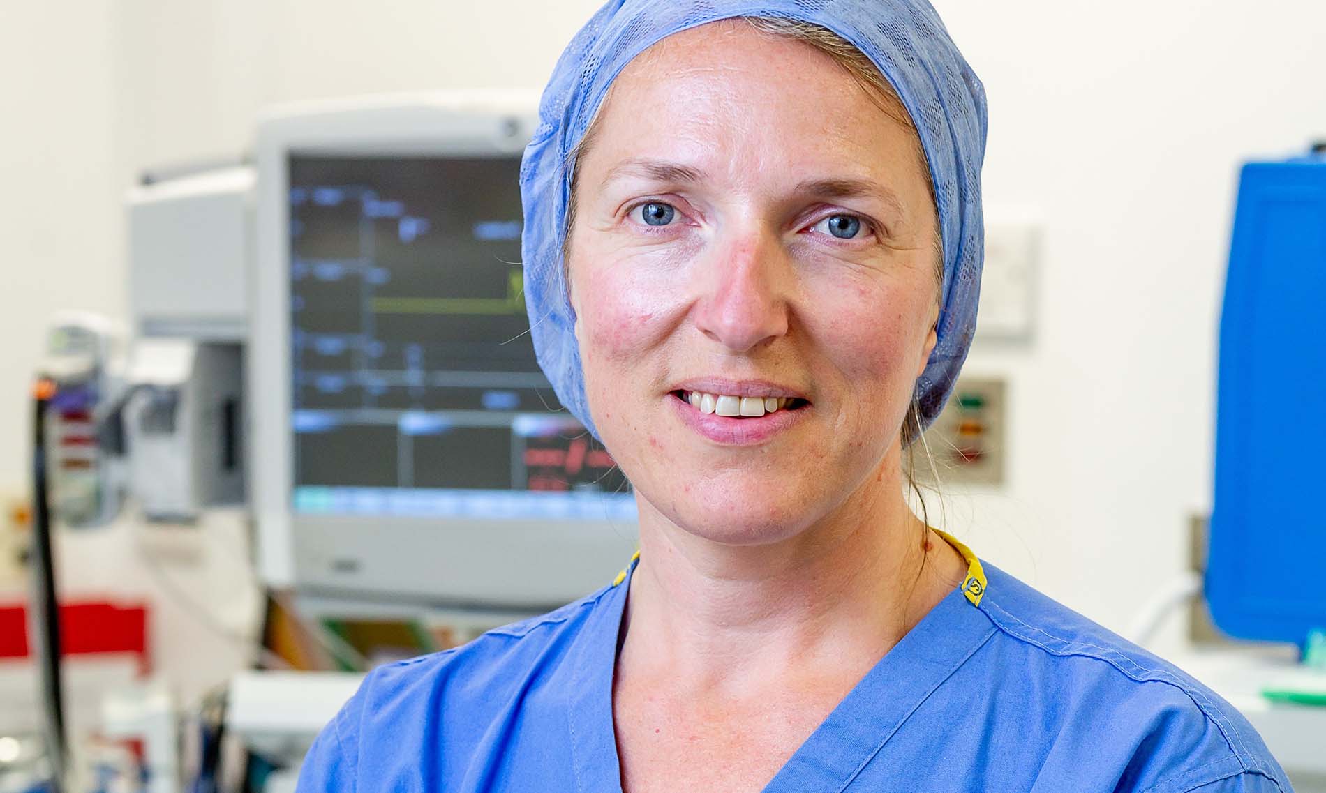 Angela Hall in theatre scrubs