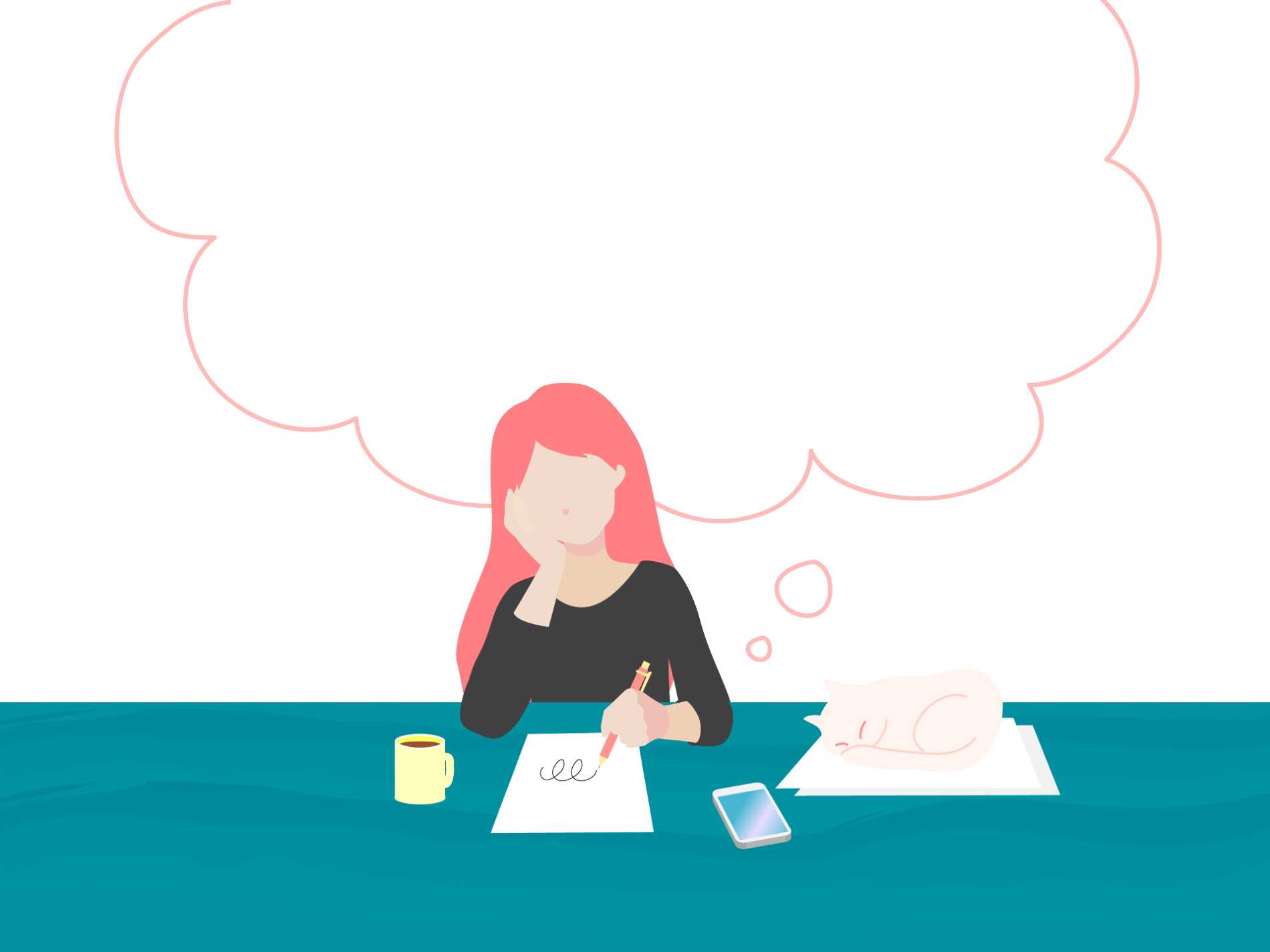 Reflective writing illustration