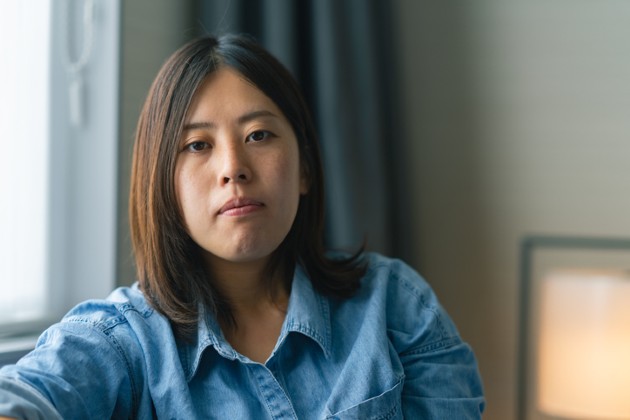 Worried looking woman