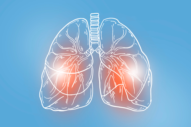 lungs illustration on blue background