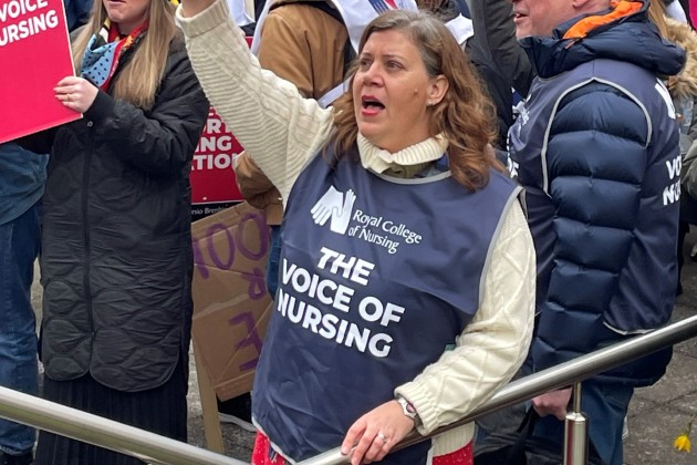 Lecturer protesting at Cardiff University