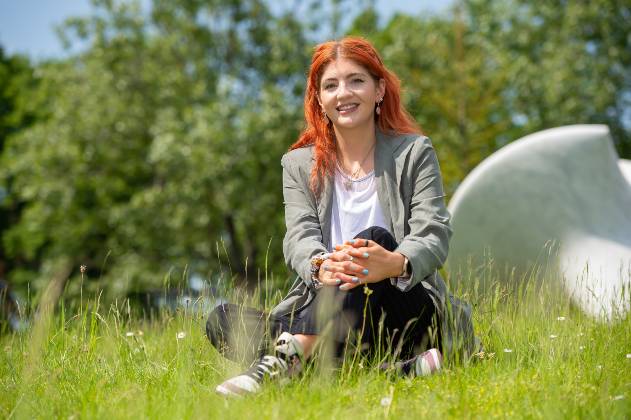 Heather outside hospital
