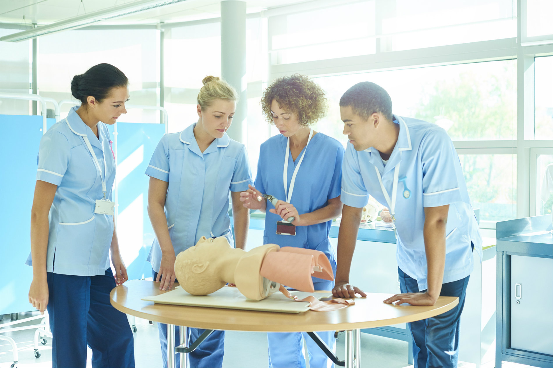 Students learning on placement