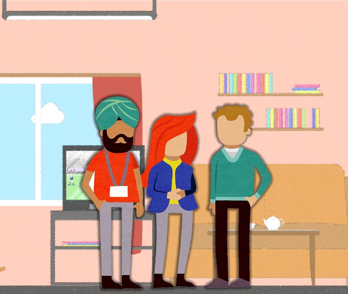 Animation of three nurses