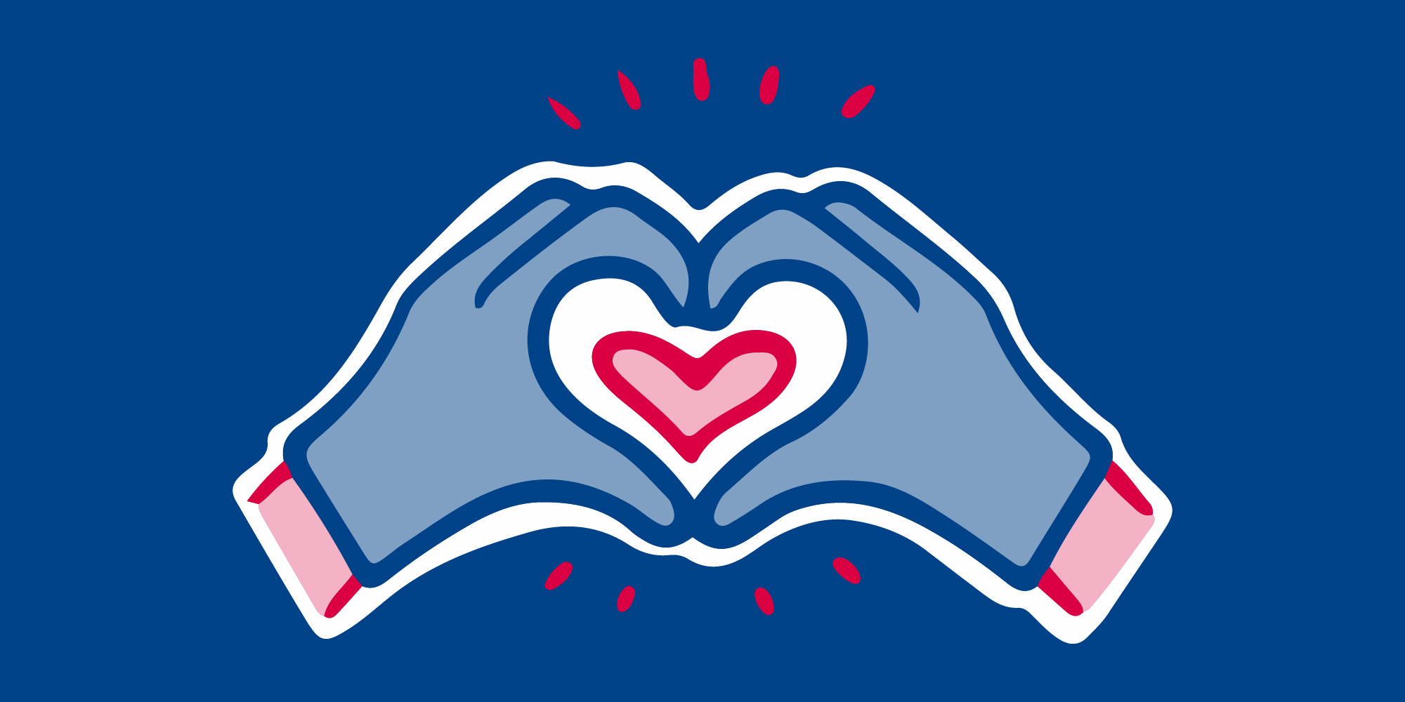 Graphic heart shaped hands