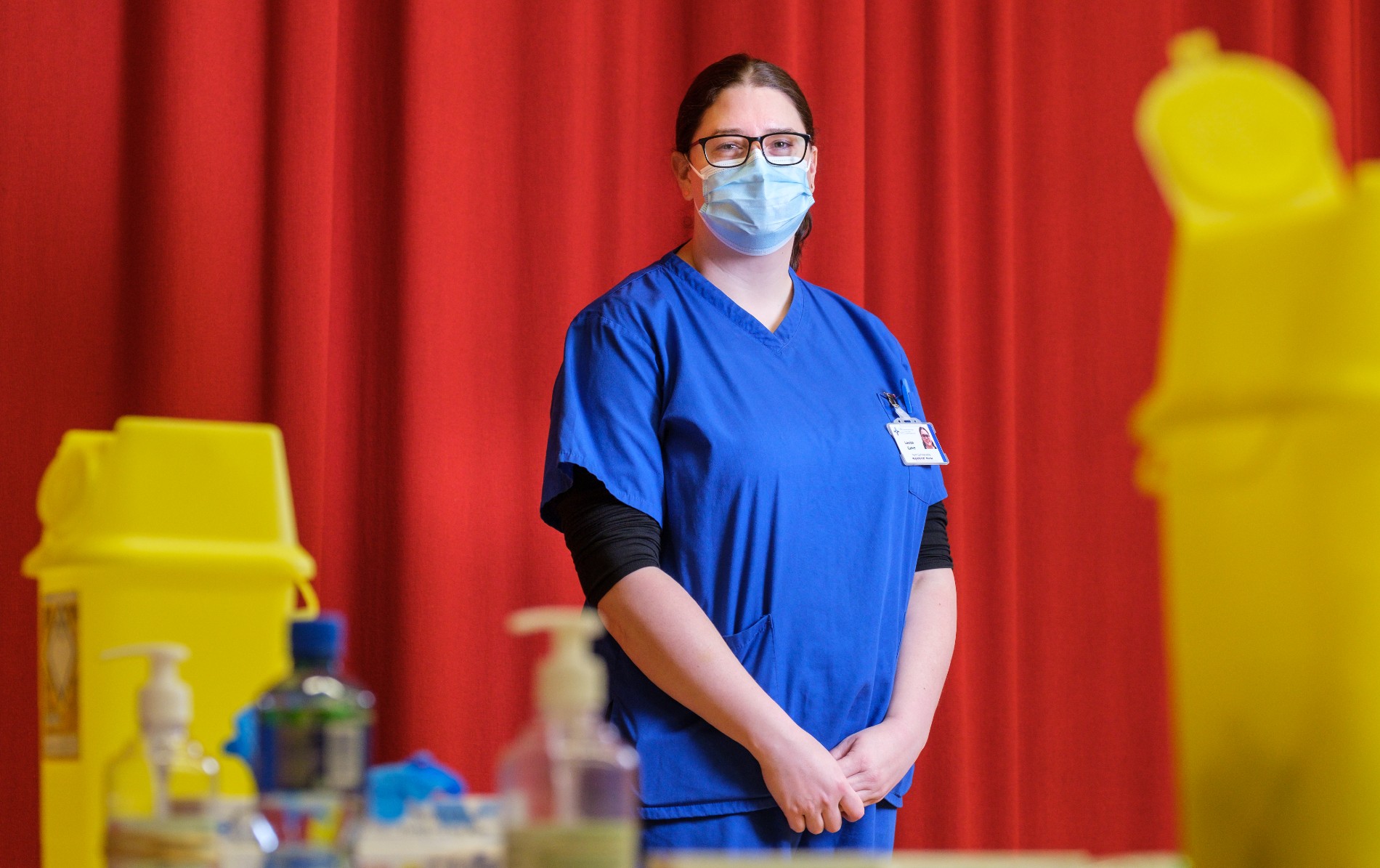 Louise Cahill, clinical coordinator of COVID-19 mass vaccination centre in Newport, Wales