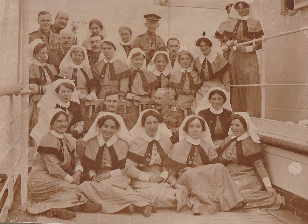 Nurse on the deck of the Asturias. Courtesy of Peter Carter and Family. 